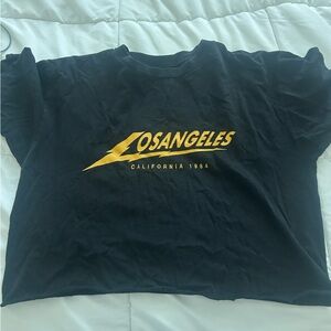 Black T-Shirt with Gold Los Angeles Print